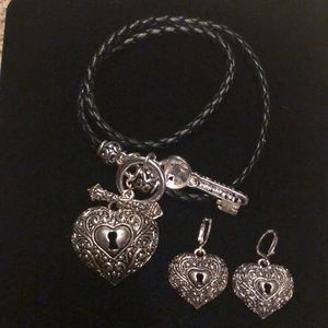 Heart necklace and earring set